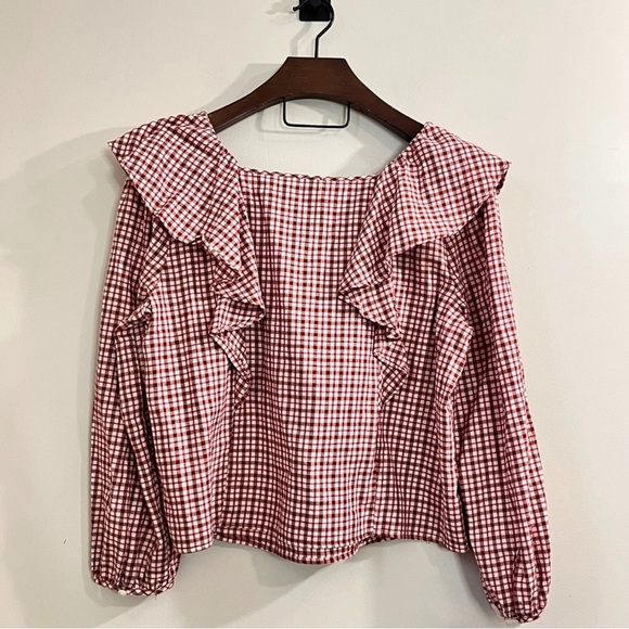 J. Crew Factory Square Neck Ruffle Top - Picture 5 of 13